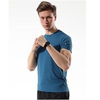 Men's Short Sleeve Running Shirt Tee Tshirt Top Athletic Summer Nylon Quick Dry Breathable Soft Gym Workout Running Active Training Jogging Exercise Sportswear Solid Colored Normal Dark Grey Black Lightinthebox - thumbnail