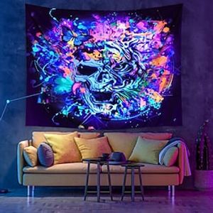 Halloween Blacklight UV Reactive Wall Tapestry Art Decor Blanket Curtain Hanging Home Bedroom Decoration Polyester Lightinthebox