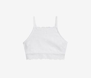 Girls Lace High-Neck Bra  White