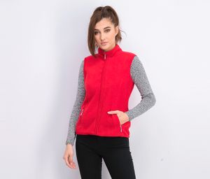 Womens Petite Fleece Vest  New Red Amore