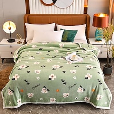 Blankets  Throws, Letter / Flower Flannel Toison Warmer Soft Comfy Blankets miniinthebox