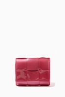 Tri-fold Zip Wallet in Glossy Intrecciato Nappa - thumbnail