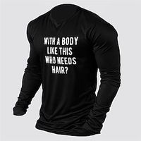 Letter Black Dark Blue T shirt Tee Men's Graphic Cotton Shirt Vintage Basic Shirt Long Sleeve Comfortable Tee Sports Outdoor Holiday Spring Fall Fashion Designer Clothing S M L XL XXL Lightinthebox - thumbnail