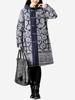 Vintage Printed Women Thick Coats