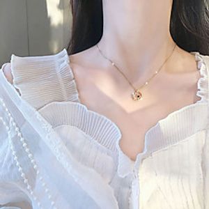 yongcheng s925 sterling silver four-pointed star blue zircon ring necklace small fresh forest ins small sense clavicle chain female Lightinthebox