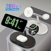 15w Magnetic Smart Watch Charger Fast Charging Station Folding Wireless Charger Stand For IPhone For Airpods And For IWatch 8/7/6/5/4/3/2/se Wireless Charging miniinthebox