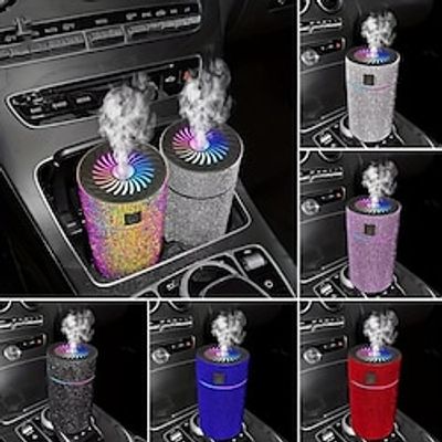 Luxury Rhinestone Car Diffuser Humidifier With LED Light Auto Air Purifier Aromatherapy Diffuser Air Freshener Car Accessories miniinthebox