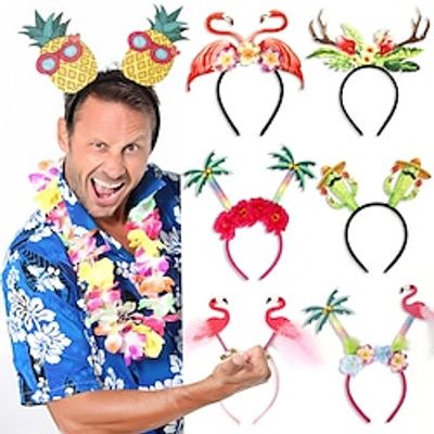 Instagram summer themed Flamingo headband adorn Coconut Tree Beach Hawaiian headband Lightinthebox