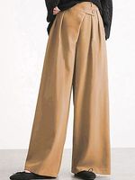 Casual Loose Solid Color Wide-leg Pants