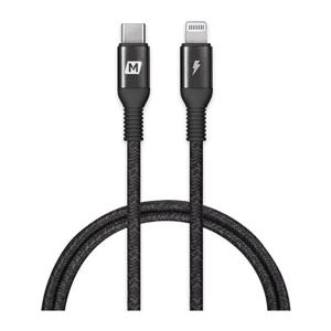 Momax Elite Link USB C to Lightning Nylon-Braided Fast Charging Cable Black 1.2m