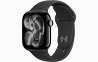 Apple Watch Series 11, GPS, 42mm, Jet Black Aluminum Case with Black Sport Band - S/M