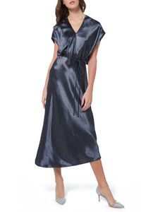 Metallic Flutter Sleeve Dress