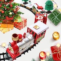 Christmas train Electric Rail Car Children's Toy Simulation Music Lighting Christmas Small Train Boy Toy Car Lightinthebox - thumbnail