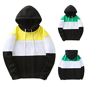 Men's Unisex Hoodie Color Block Casual Weekend non-printing Basic Hoodies Sweatshirts  Yellow Green miniinthebox