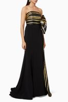 Metallic Stripe Bow Gown - thumbnail