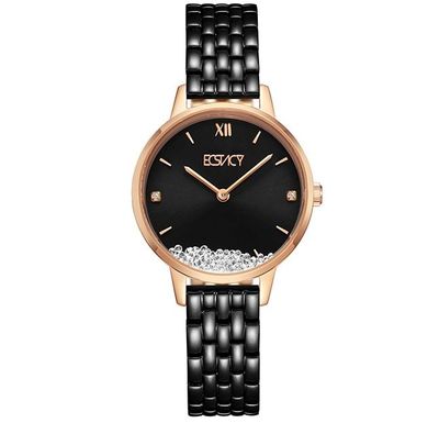ECSTACY Women's Analog Black Sunray Dial Watch - E23505-KBBB