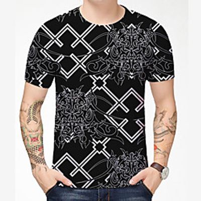 Men's T shirt 3D Print Dragon Graphic Graphic Prints 3D Print Short Sleeve Daily Tops Chinese Style Casual White Black Lightinthebox
