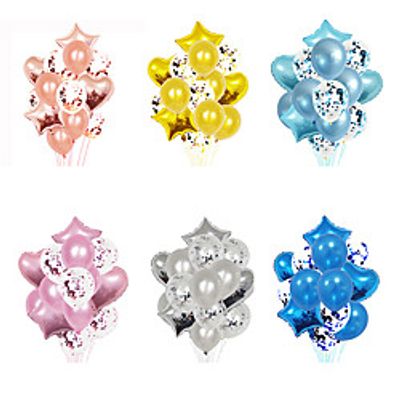 14pcs 18 Inch Aluminum Film Pearl Sequins Rose Gold Balloon Set Baby Party Decoration Holiday Decoration Lightinthebox