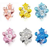 14pcs 18 Inch Aluminum Film Pearl Sequins Rose Gold Balloon Set Baby Party Decoration Holiday Decoration Lightinthebox - thumbnail