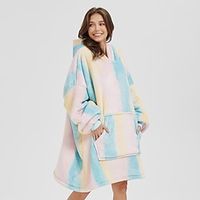 Women S Winter wearable blanket Home Clothes Lazy People Can Wear Tv Blankets Flannel Tie Dyed wearable blanket Casual s Sweaters Lightinthebox - thumbnail