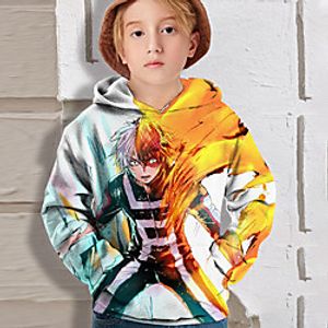 Kids Boys' Hoodie Long Sleeve 3D Print Cartoon Anime White Children Tops Fall Active Regular Fit 4-12 Years Lightinthebox