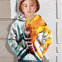 Kids Boys' Hoodie Long Sleeve 3D Print Cartoon Anime White Children Tops Fall Active Regular Fit 4-12 Years Lightinthebox - thumbnail