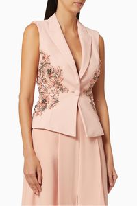 Sleeveless Jacket in Crêpe