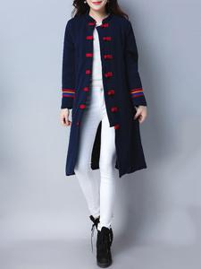 Chinese Style Button Pocket Coat