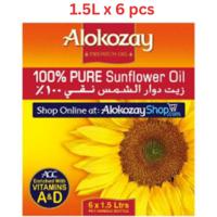 Alokozay 100% Pure Sunflower Oil 1.5L - Pack Of 6