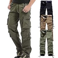 Men's Cargo Pants Hiking Pants Trousers Work Pants Winter Outdoor Thermal Warm Fleece Lining Windproof Warm Pants  Trousers Bottoms Dark Khaki ArmyGreen Cotton Fleece Hunting Ski  Snowboard Fishing Lightinthebox - thumbnail