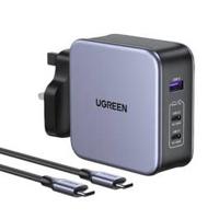 Ugreen Nexode 140W 3-Ports GaN Wall Charger, Silver (UGN-90322)