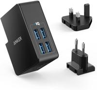 Anker PowerPort 4 Lite USB Plug Charger, Black