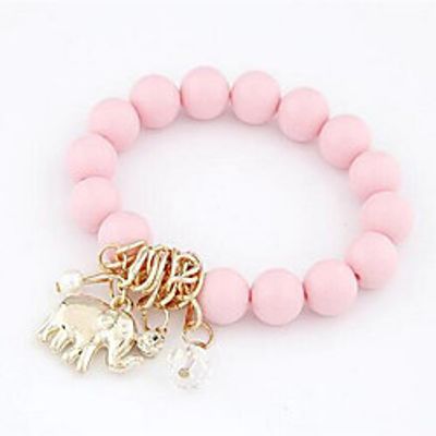 Women's Bead Bracelet Beads Elephant Sweet Resin Bracelet Jewelry Blue / Blushing Pink / White For Date Festival miniinthebox