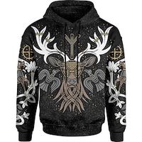 Men's Unisex Pullover Hoodie Sweatshirt Graphic Prints Animal Print Sports  Outdoor Daily Sports 3D Print Basic Casual Hoodies Sweatshirts  Black Lightinthebox - thumbnail