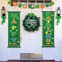 1pc Happy Patricks Poster with Hangers Courtyard Wall Art Canvas Posters Art For Home Living Room Decoration Wall Art Decor Lightinthebox - thumbnail