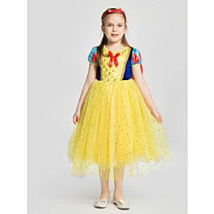 Snow White Cosplay Costume Costume Vacation Dress Girls' Movie Cosplay A-Line Slip Cosplay Yellow Dress Christmas Halloween Children's Day Polyester Organza miniinthebox