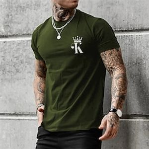 Men's T shirt Tee Graphic Tee Letter Graphic Prints Crew Neck Hot Stamping Street Vacation Short Sleeves Print Clothing Apparel Basic Designer Modern Contemporary Lightinthebox