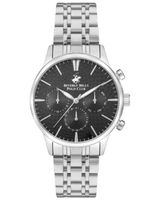 Beverly Hills Polo Club Men's VX9JE1 Movement Watch, Multi Function Display and Metal Strap, Silver - BP3367X.350