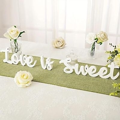 Love Is Sweet Banner, Decoration Sign, Dessert Table Engagement, Wedding Decor, Anniversary Decor, Valentine's Day Party Decor, Bridal Showers Wooden Decor, Aesthetic Room Decor, Festival Decoration, Lightinthebox