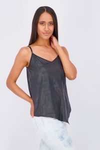 Women Asymmetrical Tank Top  Black