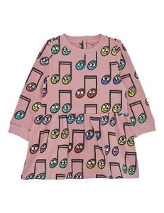 Happy notes Fleece Dress - Pink