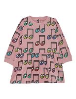 Happy notes Fleece Dress - Pink - thumbnail
