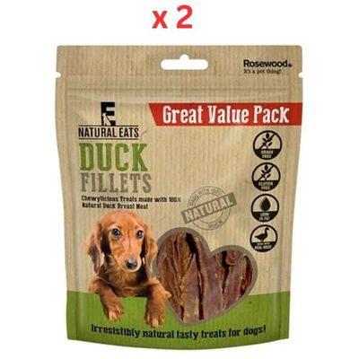 Rosewood Natural Eats Duck Fillets Dog Treats 320g (Pack of 2) Rosewood Natural Eats Duck Fillets Dog Treats 320g (Pack of 2)