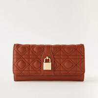 Sasha Quilted Flap Wallet with Padlock Accent
