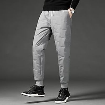 Men's Joggers Sweatpants Pocket Drawstring High Waist Bottoms Outdoor Athleisure Winter Fleece Thermal Warm Soft Running Walking Jogging Sportswear Activewear Solid Colored Gray Black  Stretchy Lightinthebox