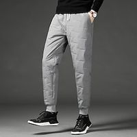 Men's Joggers Sweatpants Pocket Drawstring High Waist Bottoms Outdoor Athleisure Winter Fleece Thermal Warm Soft Running Walking Jogging Sportswear Activewear Solid Colored Gray Black  Stretchy Lightinthebox - thumbnail