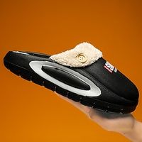 Men's Clogs  Mules Slippers Warm Slippers Plush Slippers Memory Foam Slippers Winter Shoes Fleece lined Walking Casual Home Daily EVA Warm Height Increasing Loafer Black White Fall Winter Lightinthebox - thumbnail
