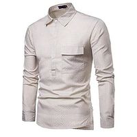 Men's Shirt Plaid Turndown Casual Daily Button-Down Long Sleeve Tops Casual Fashion Breathable Comfortable Khaki miniinthebox - thumbnail
