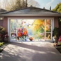 Painting Floral Landscape Outdoor Garage Door Cover Banner Beautiful Large Backdrop Decoration for Outdoor Garage Door Home Wall Decorations Event Party Parade Lightinthebox - thumbnail