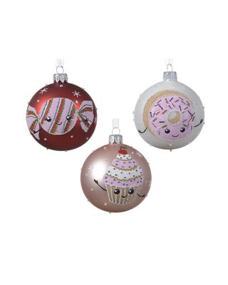 Kaemingk Decoris 8cm Bauble Glass Matt Sweet Assorted 1 Piece